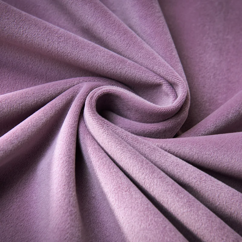 Fashion Modern American Style Stock Already Made Blackout Fabric Cardamom Purple Crushed Velvet Window Curtains For Living Room