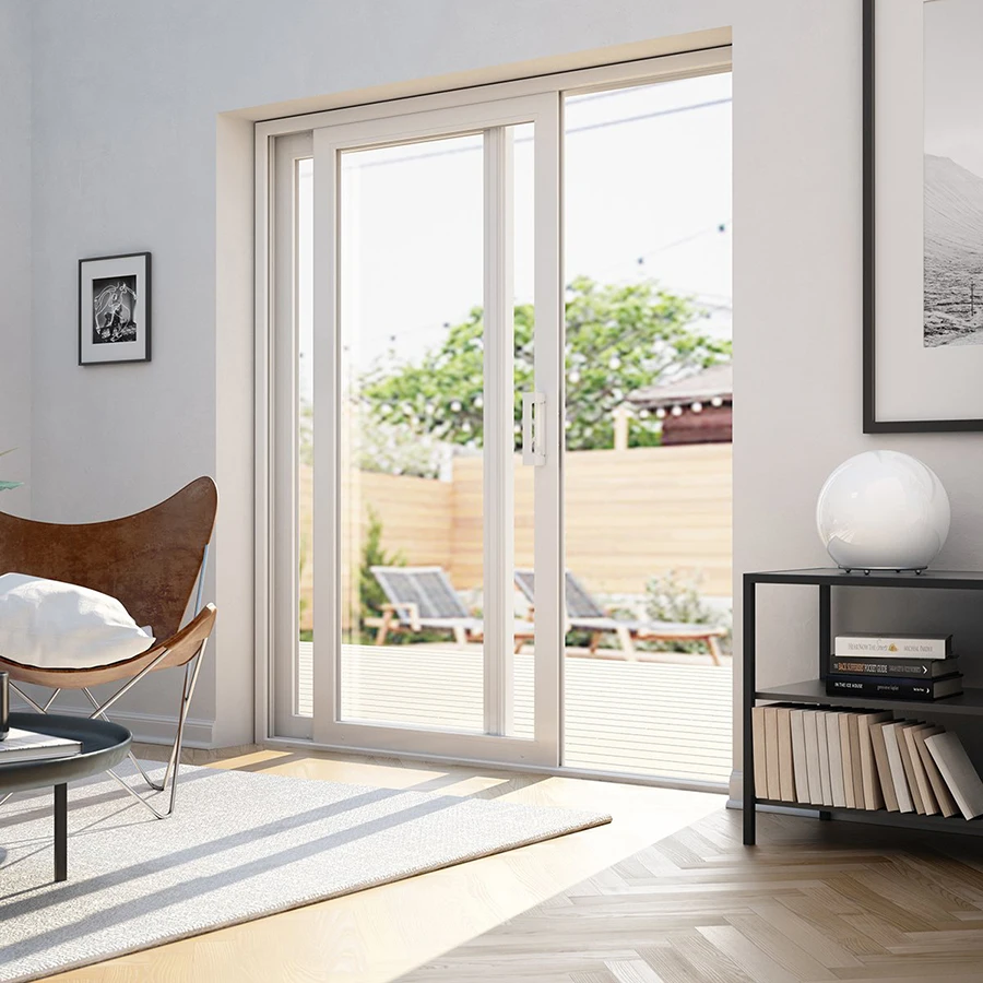 NUOXIN House Exterior Courtyard Vinyl Sliding Door UPVC Glass Entrance Sliding Door