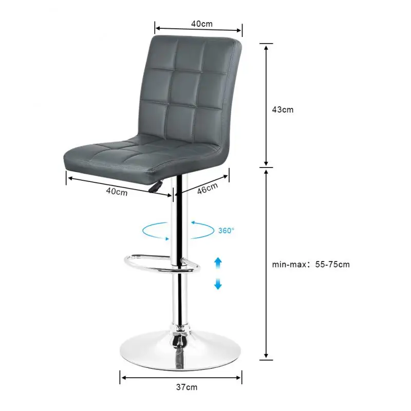 Вращающийся барный стул из искусственной кожи регулируемая кухонная стойка обеденные стулья барные для дома и офиса