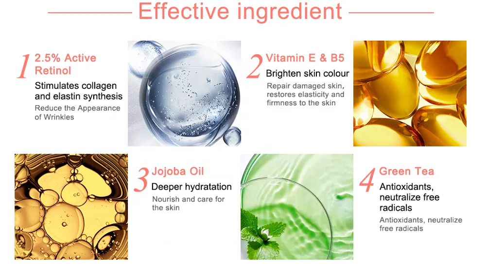 Private Label Natural Organic Face Moisturizer Anti Wrinkle Moisturizing Retinol Face Cream