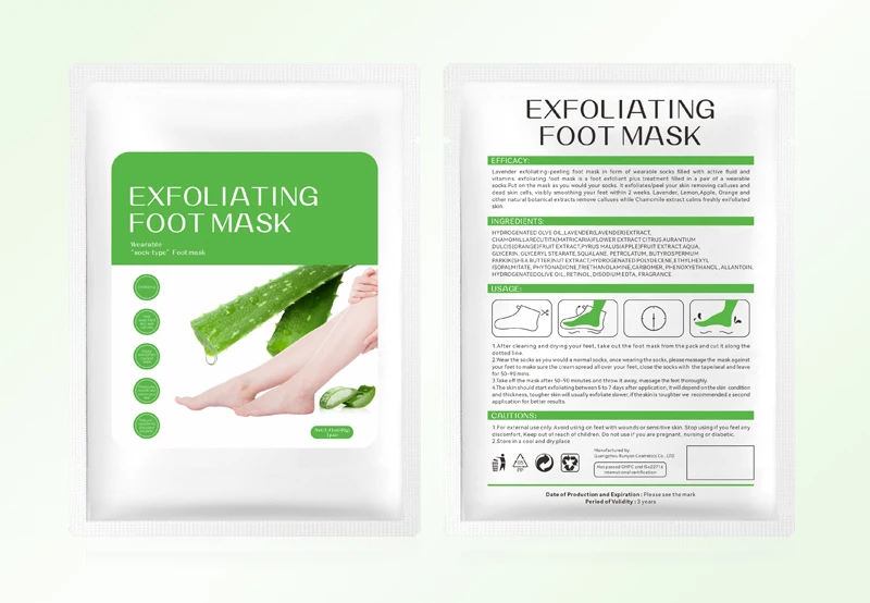 Private Brand Aloe Vera Foot Mask Exfoliating  Whitening Moisturizing Foot Care Support customized logo