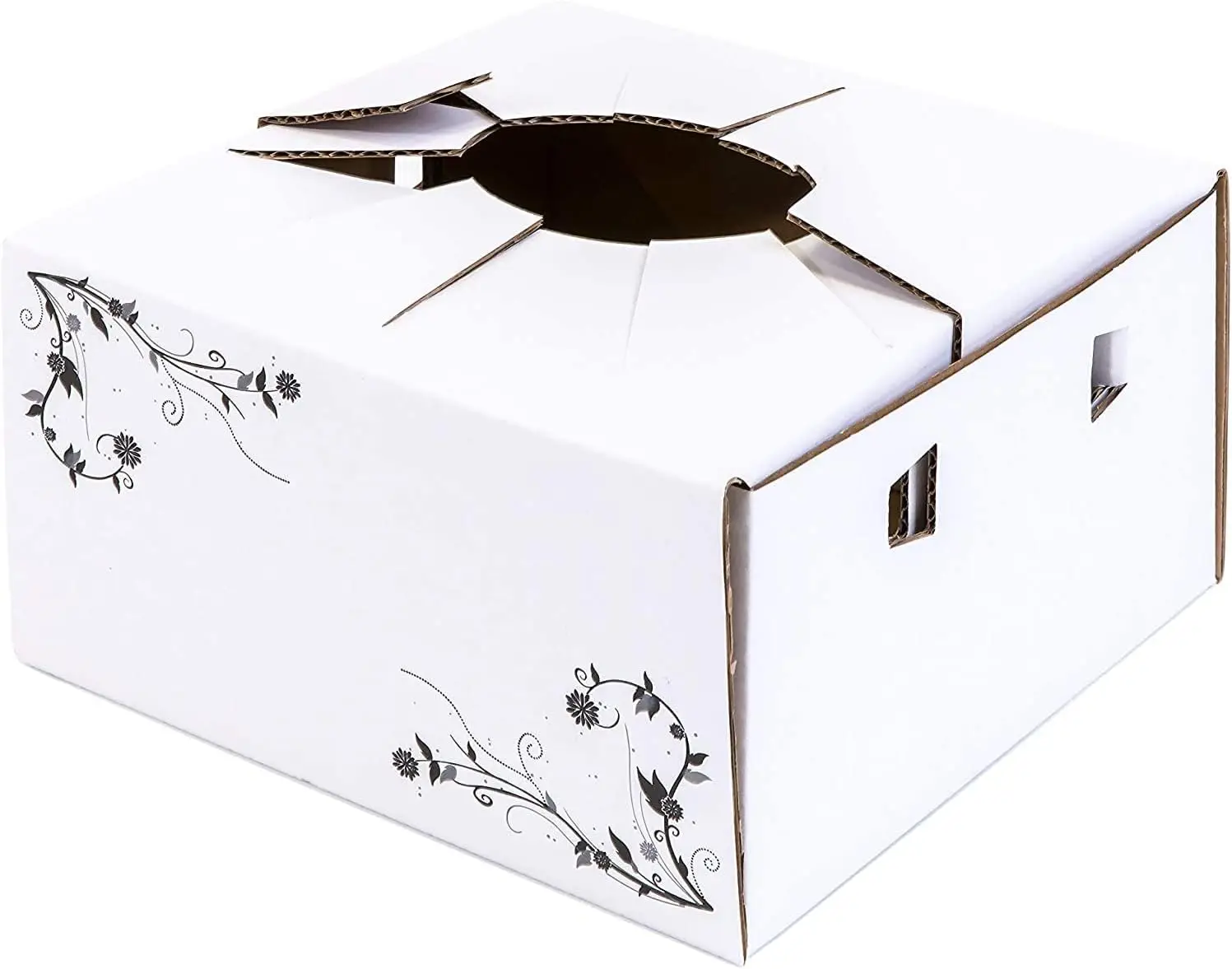 High quality eco-friendly Vase delivery corrugated paper box paper folding packaging flower box with logo