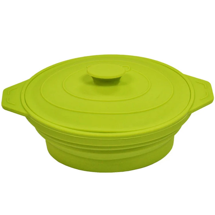 Hot Selling 300ml Collapsible Microwave Silicone Steamers Heat-resistant Pot Wirh Lids Kitchen Accessories