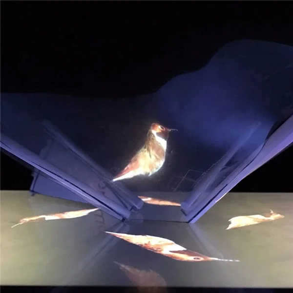 Низкая цена 3D-прозрачный голографический Проекционный телесуфлер с голограммным стеклом 3D-дисплей витрина голографическое стекло