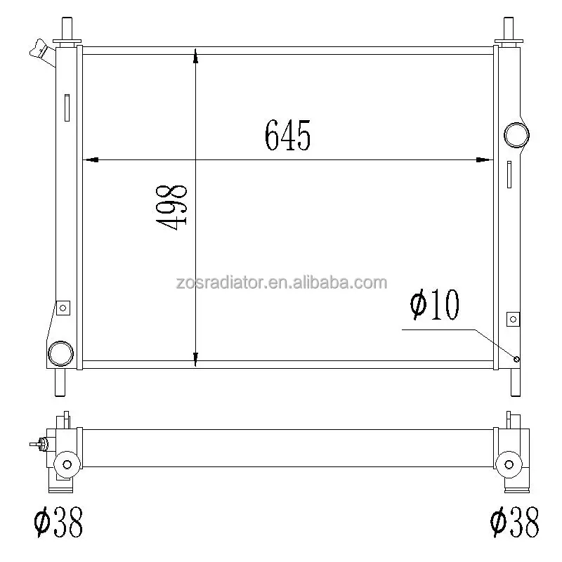 Aluminum Radiator For Ford Mustang GT350 GT V8 5.0L (CHASSIS CODESS-550) 2016