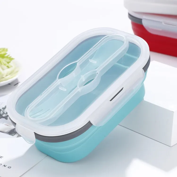 
Eco Friendly Wholesale Heated Simple Safe Oven Silicone Leakproof Collapsible Lunch Bento Box 