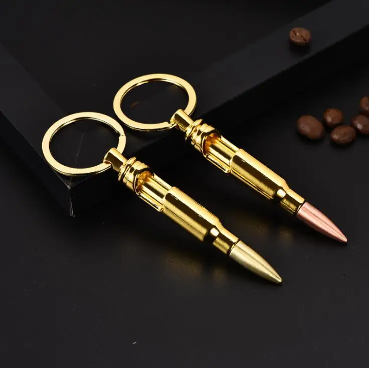 Portable mini Key Ring Multifunctional  Gold Beer Bottle Openers advertising promotion Gifts Bullet Bottle Opener With Keychain