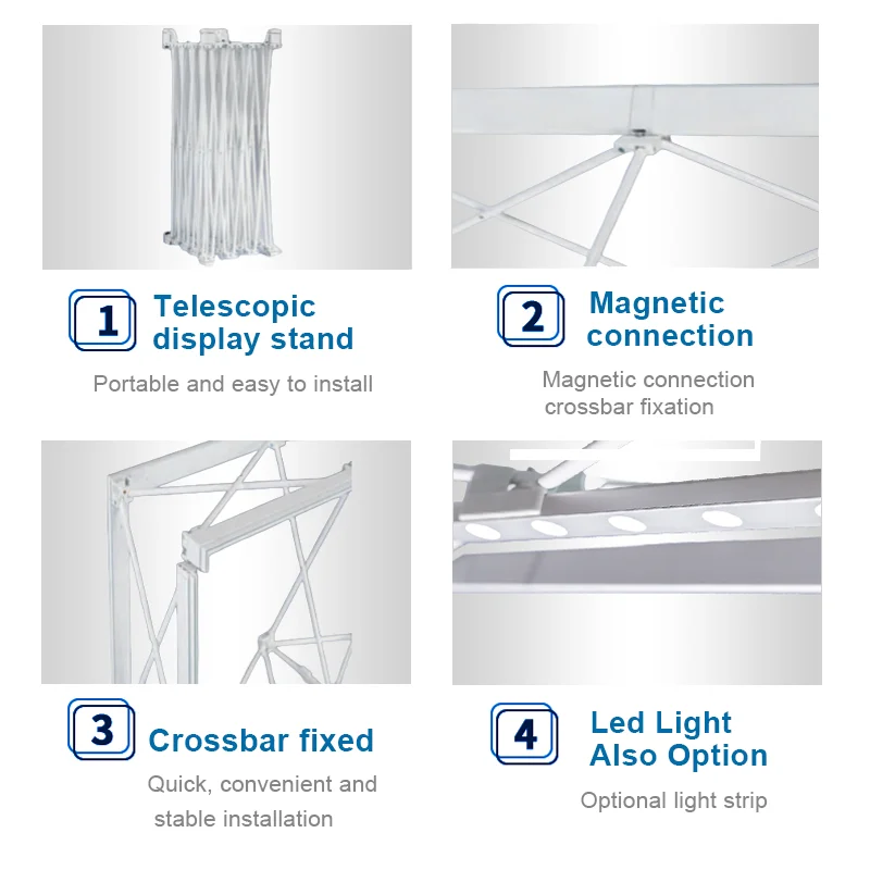 Advertising Tradeshow Exhibition Booth Display Tension Fabric Backdrop Seg Pop up Led Backlit Light Box