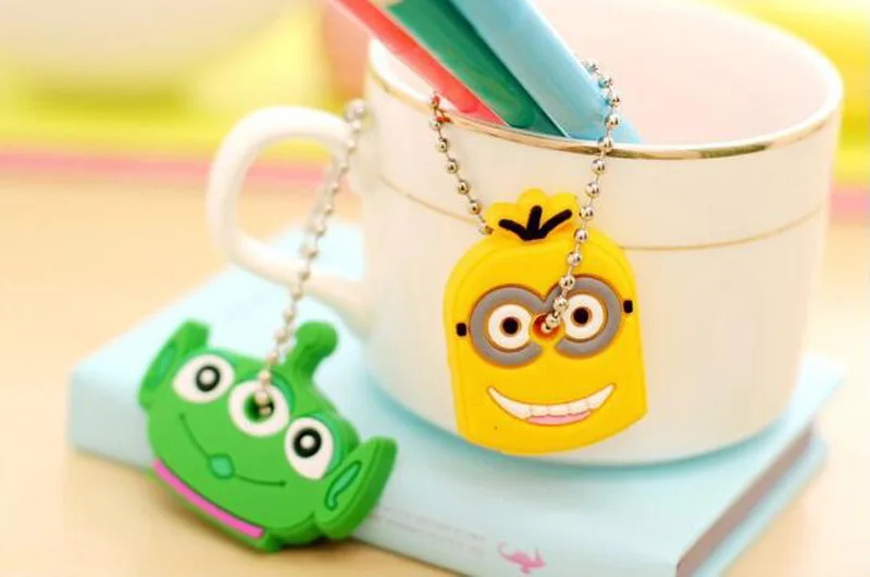 2021 Car Styling High quality Kawaii Cartoon Animal Silicone Key Caps Covers Silicone Keys Keychain Case Shell