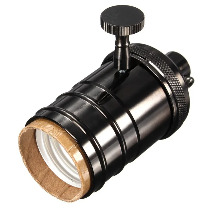 Antique Red Copper Lamp Socket  for Edison Bulb Switch Aluminium Lamp Holder Vintage