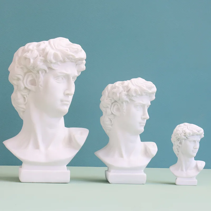 New Design Resin Vases Nordic Flowerpot Art Statue DavidStorage Box Head High Resin 16cm  Pen Holder