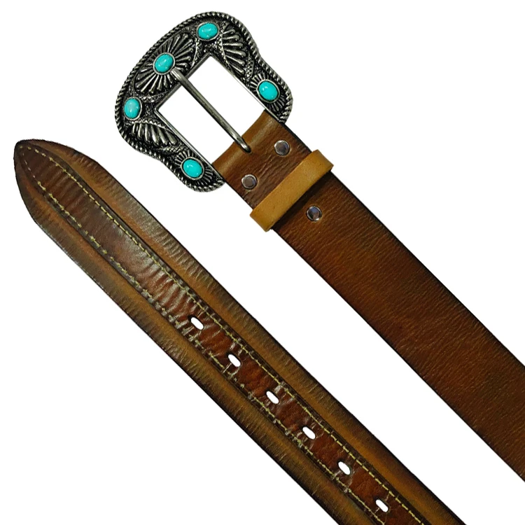 High Quality Vintage Horse Genuine Leather Adjustable Belt For Men Women Children