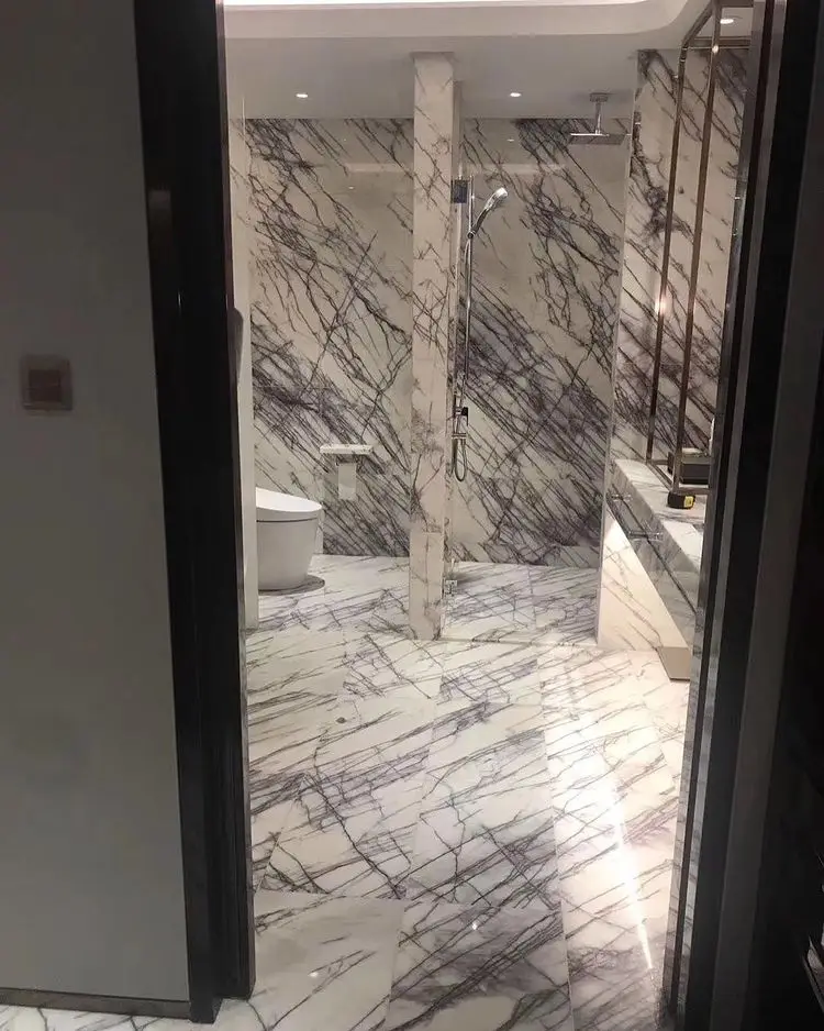 Milas Marble and Granite Lilac White Effect 800x3000mm for Modern Kitchen Bathroom Wash Basin Oval Shape