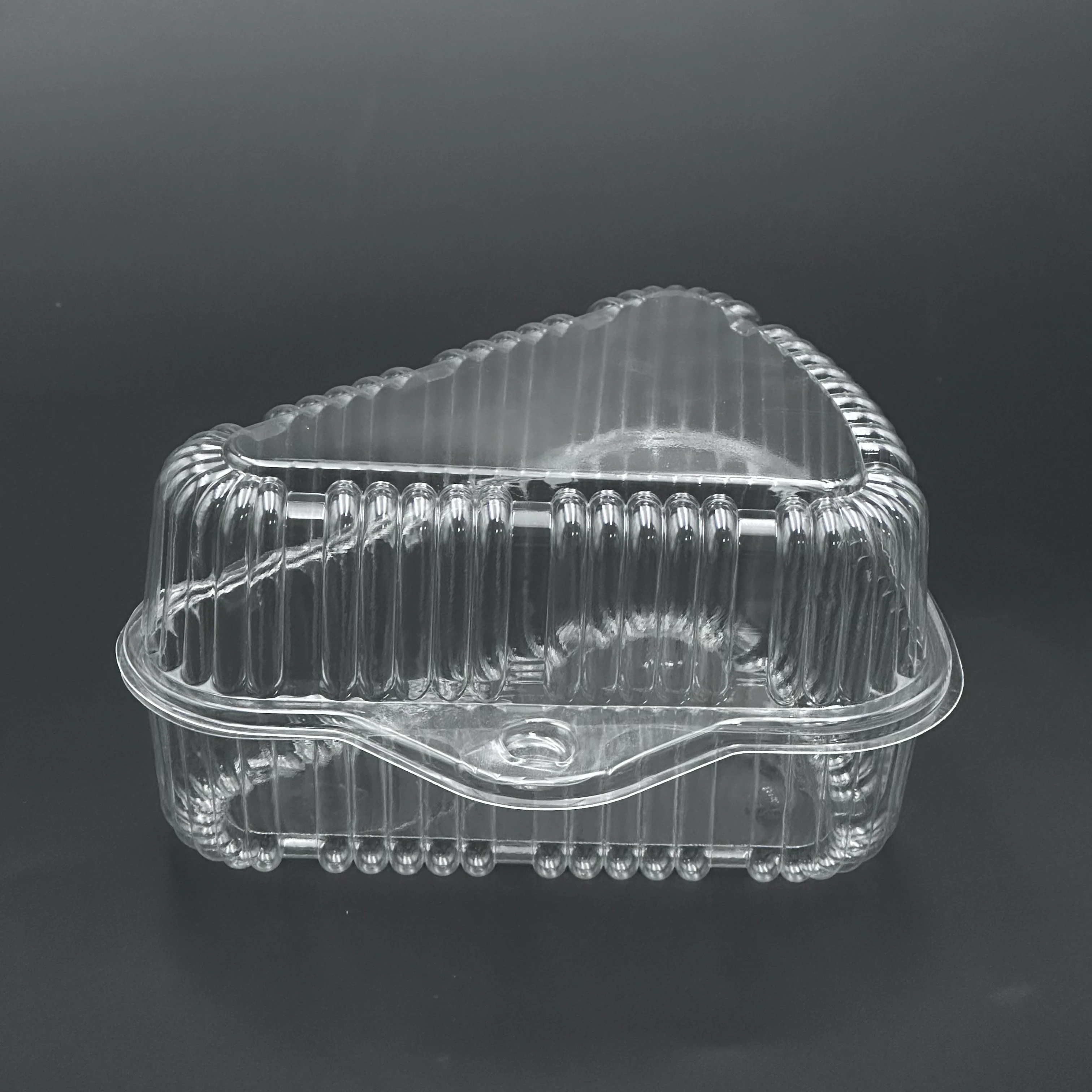 Clear Blister Disposable Transparent Cake Box Plastic Triangle Shape Cake hinged blister packs