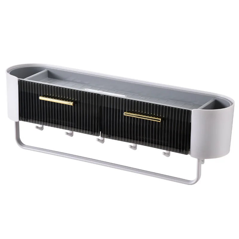 Shelf Bathroom Wall Mounted Wood Shelf Rack Towel Rail Holder Shelf Bathroom