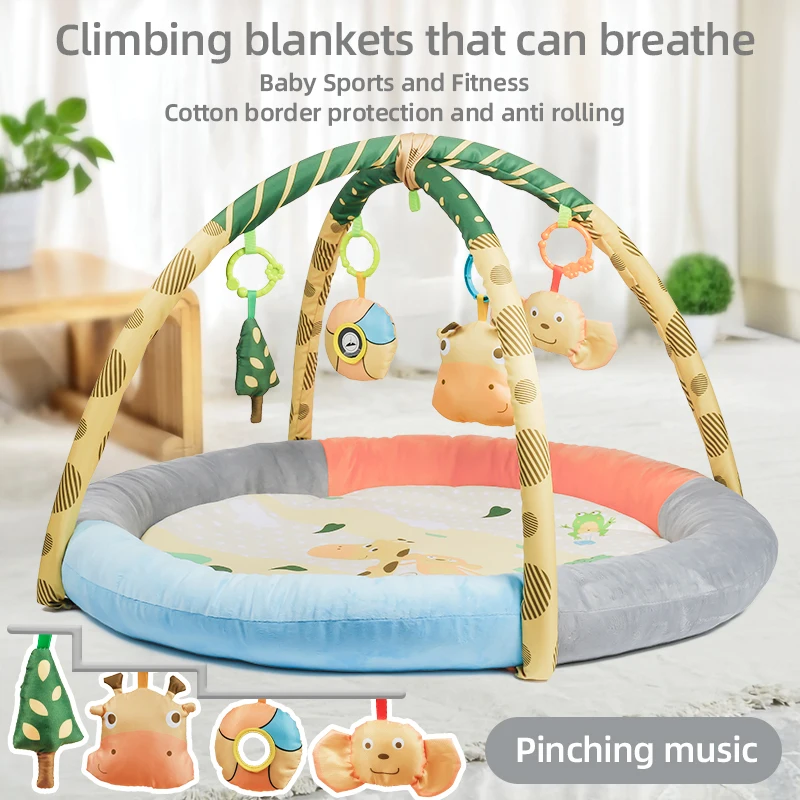 High quality soft plush foldable  infant baby cotton play mat newborn  blanket play mat baby crawling mat baby product