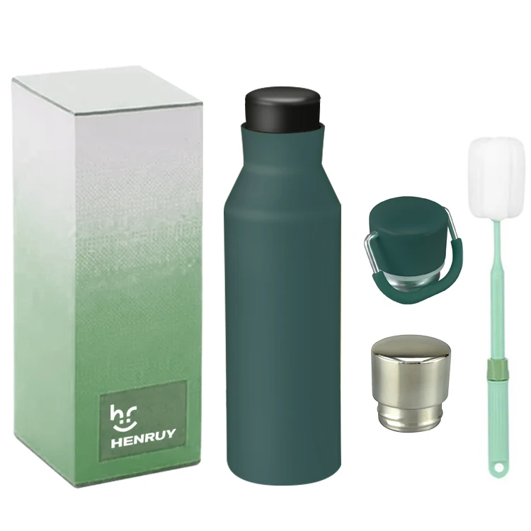 В сдержанном стиле Новые выкуумные Cola форма с защитой от проливания с двойной стенкой термос бутылка для воды с вытягиванием телефона крышки для тренажерного зала