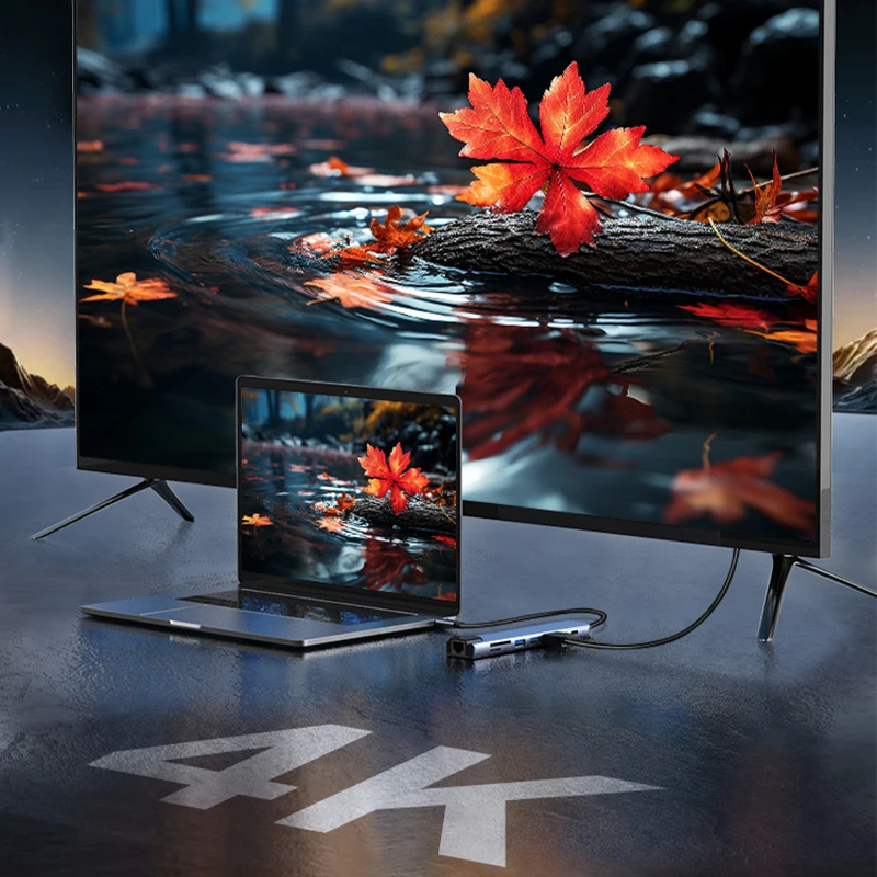 Custom Oem Type C Aluminium Compatible Tf Sd Card Reader Ethernet Port Pd Usb 3.0 Port Type C To Usb Hub With Rj45