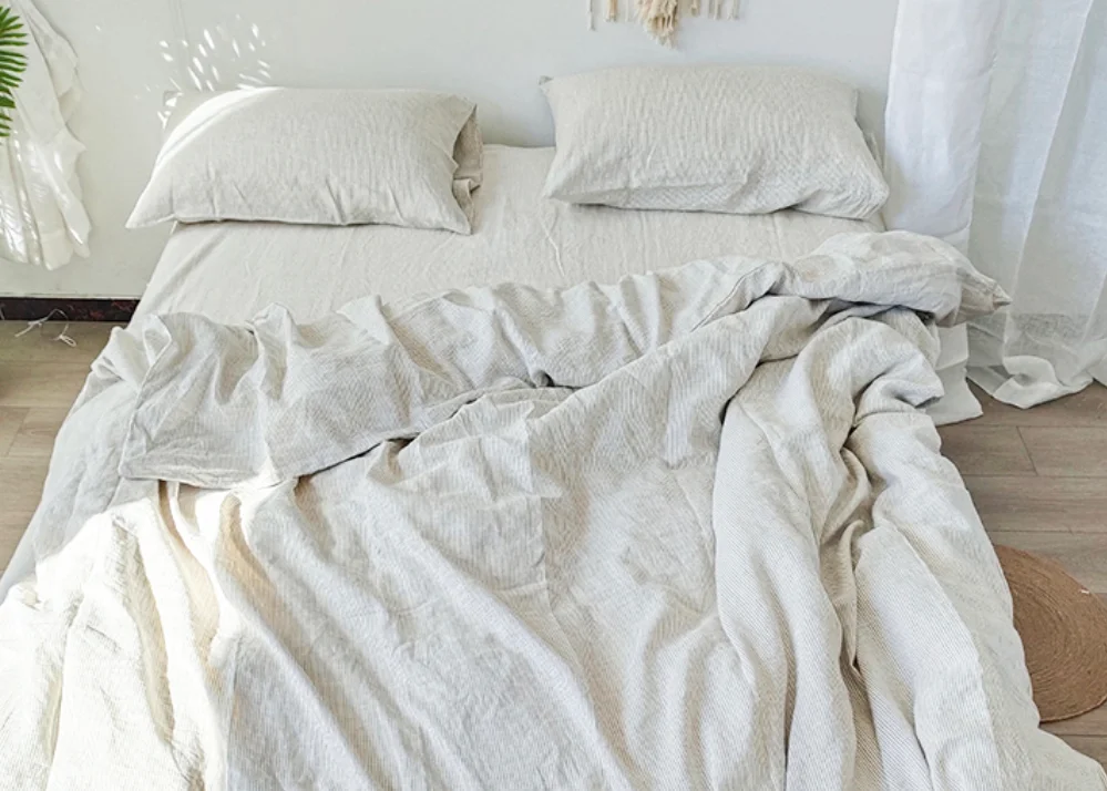 100%Hemp Natural Fiber Bedding Sets Wholesales sustainable hemp bedding 100% hemp fabric bedding set bed sheet