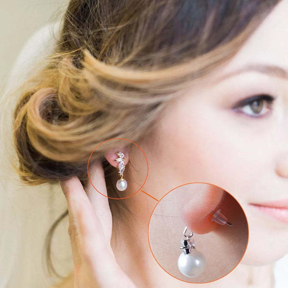 200 Pieces Clear Earring Backs Safety Rubber Bullet Earring Clutch Hypoallergenic