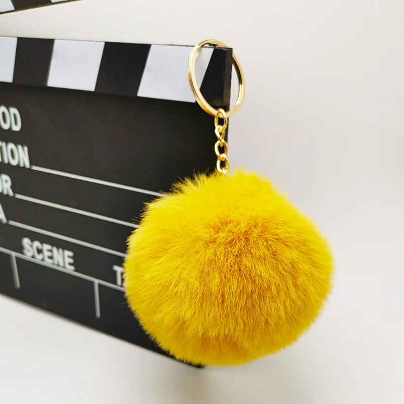 Fur Ball Keychains Pompom Puff With Balls Bulk Faux Fluffy Furry Keychain Accessories For Women And Girls