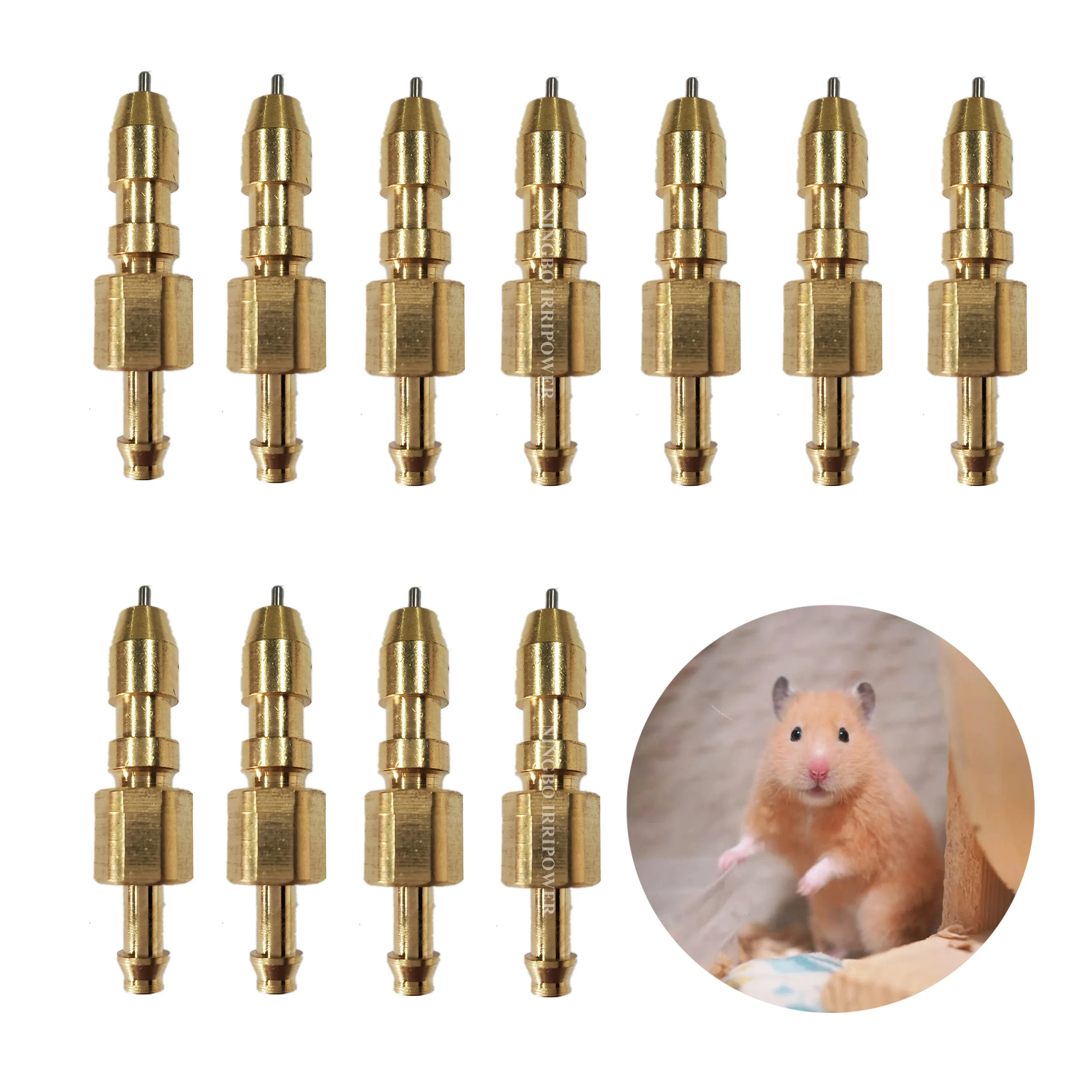 Brass Automatic Mouse Rat Nipple Water Drinker Feeder Waterer for Rodent Animals