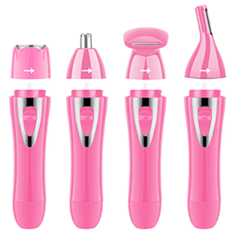 Electric 4-in-1 Nose Hair Trimmer Cordless USB Rechargeable Shaver Easy Cleansing Grooming For Men Women
