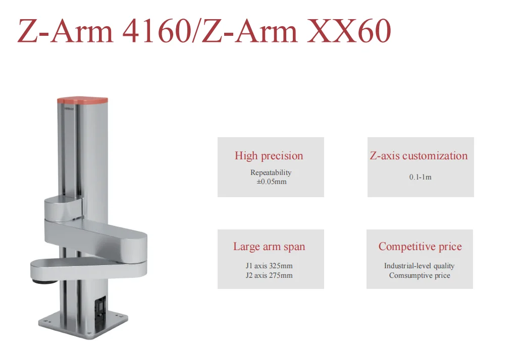 Automation Industrial Robot Arm Hitbot 4-Axis Robotics Arm 4160 Logistics Collaborative Coffee Robot Hand