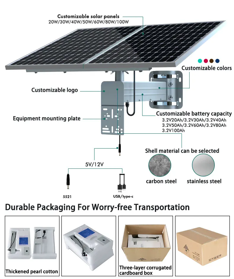 Tecdeft integrated solar system Built-in battery outdoor DC 5v12v home solar system closed-circuit TV camera compact