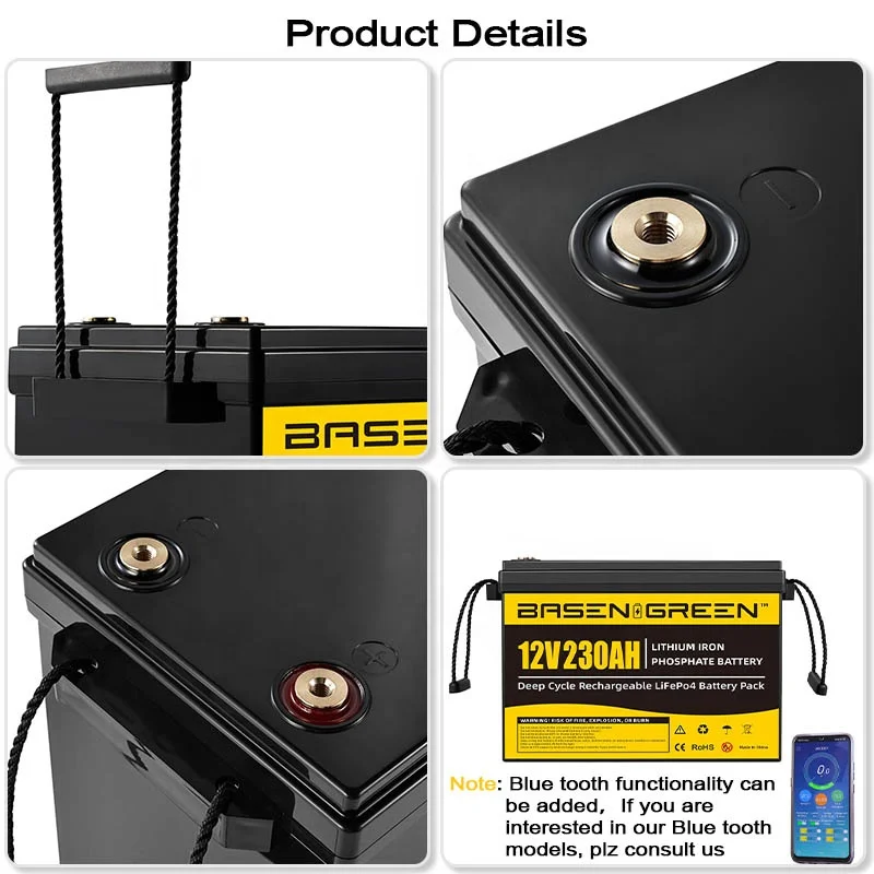 EU stock 2944WH 12V 230Ah Lifepo4 Home Energy Storage Battery Shenzhen Basen Green RV 12V 230Ah Lifepo4 Batterie for DE