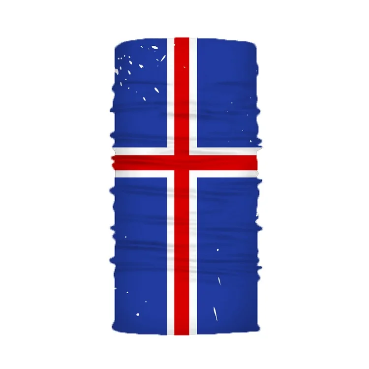 Digital Printing Headwear Face Cover Outdoor Seamless Microfiber Stretchy Sweden Spain Iceland Flag Tube Bandana