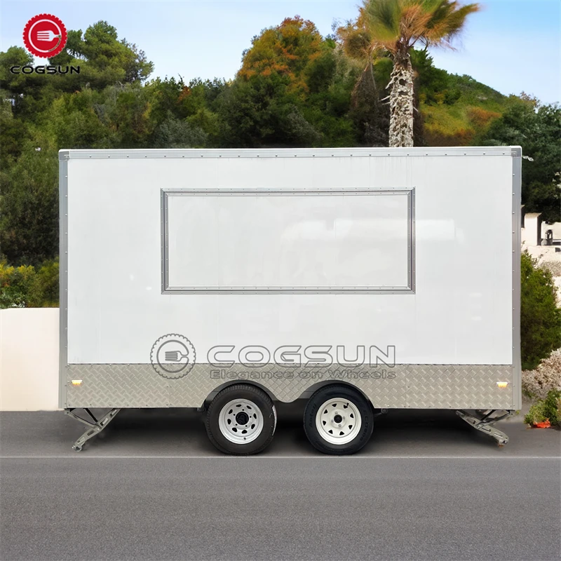 Hot Dog Cart Trailer with Concession Window and Ice Cream Cart for Food Vendors with Mobile Truck Equipment