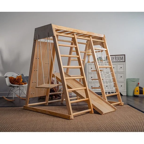 Indoor Montessori Climbing Gym 7 in 1 Kids Climbing Frame Equipment