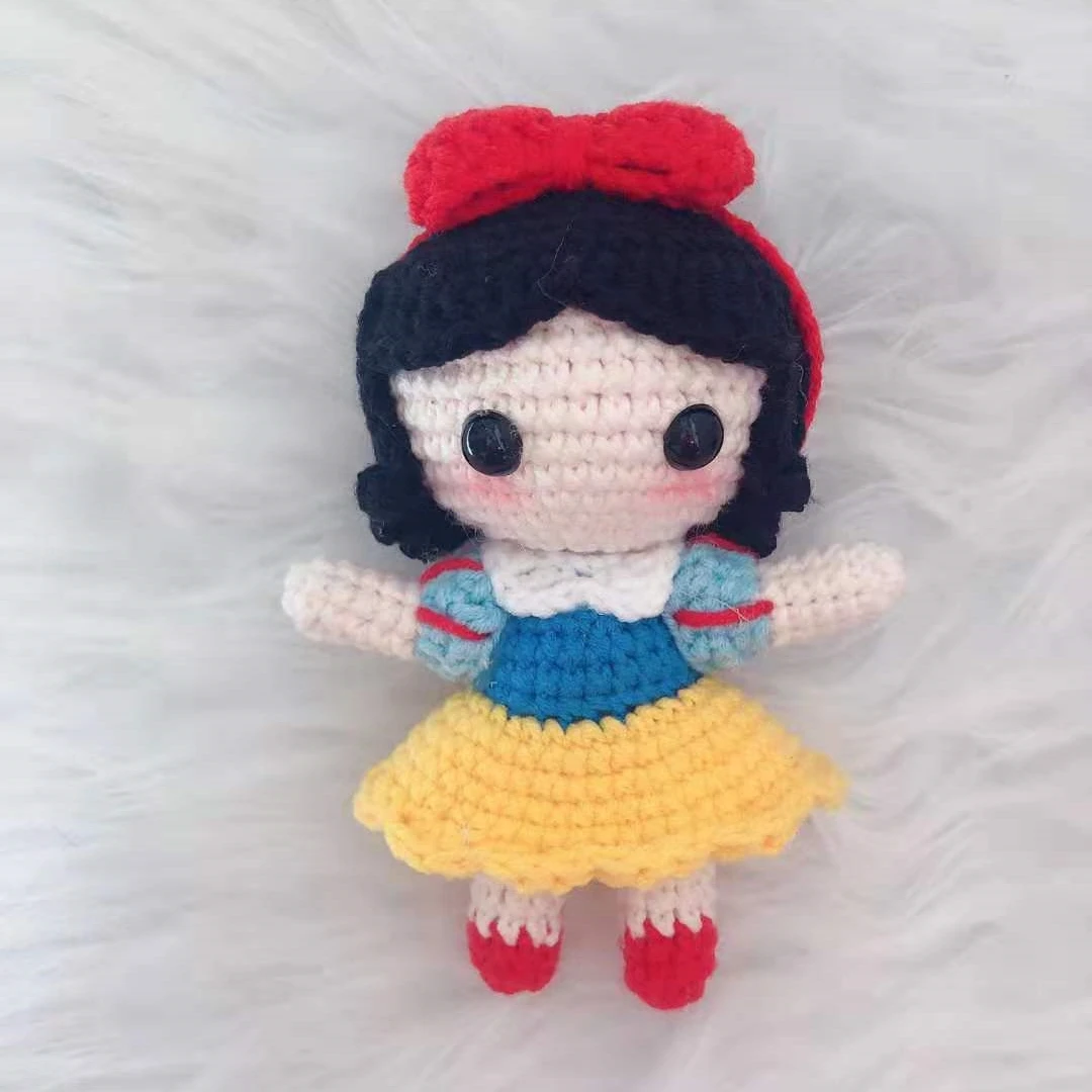 Children Toys Girl Princess Crochet Fairy Plush Doll With Skirt Amigurumi Kawaii Stuffed Dolls By Handmade
