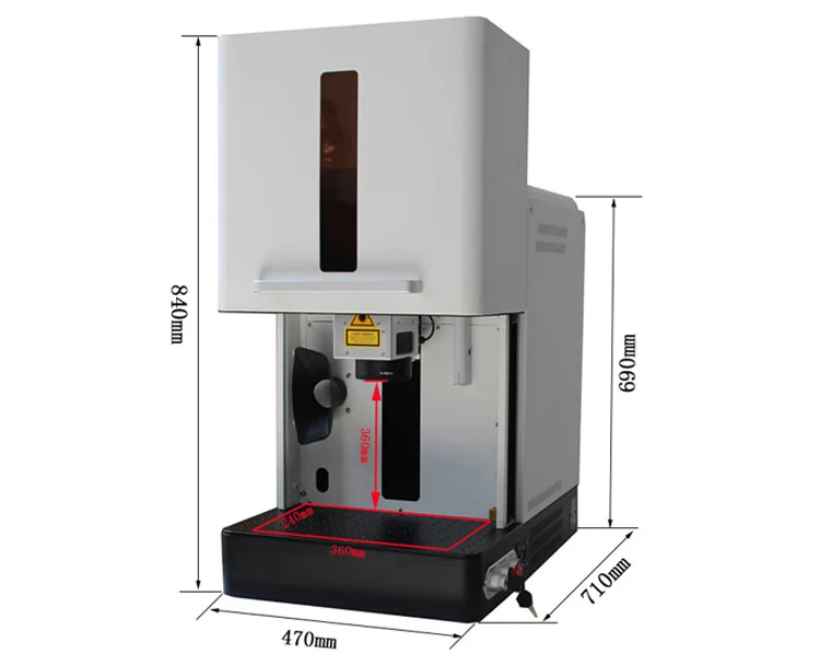 Safety Alarm Enclosed Laser Marking Machine  20W 30W 50W CE Certification  Air Cooling Fiber Laser Marking Machine Price