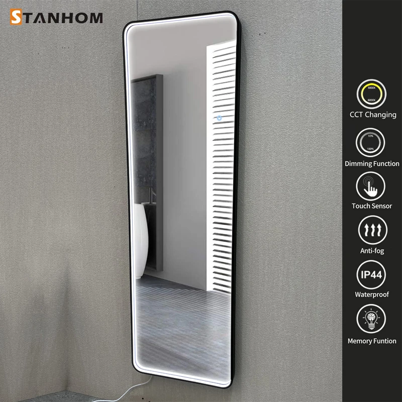 STANHOM Wholesale Large Size Wall Floor Bathroom LED Full Length Mirror