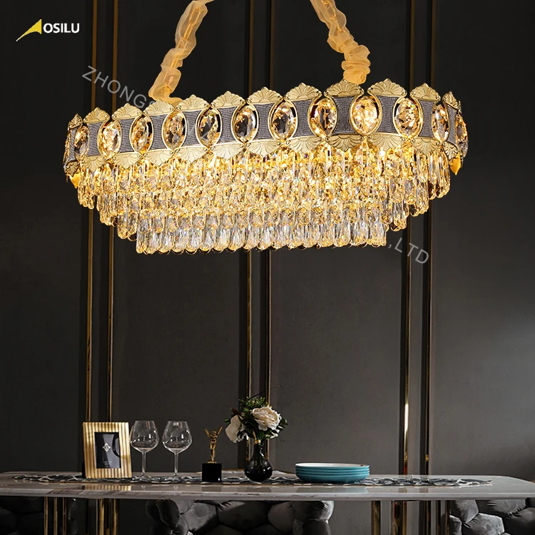 simple design k9 crystal E14 source square pendant lamp for dining room