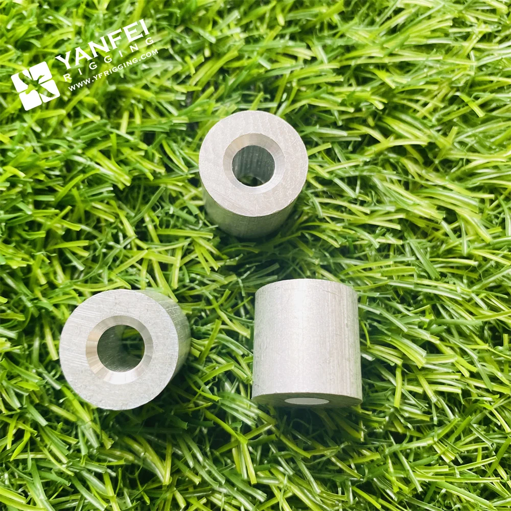 Round Hole Cable Crimps Sleeves Wire Rope Aluminium Stop Buttons Wire Rope Ferrule