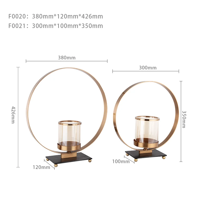 Unique home decor wedding antique brass metal glass tealight candle holder vase