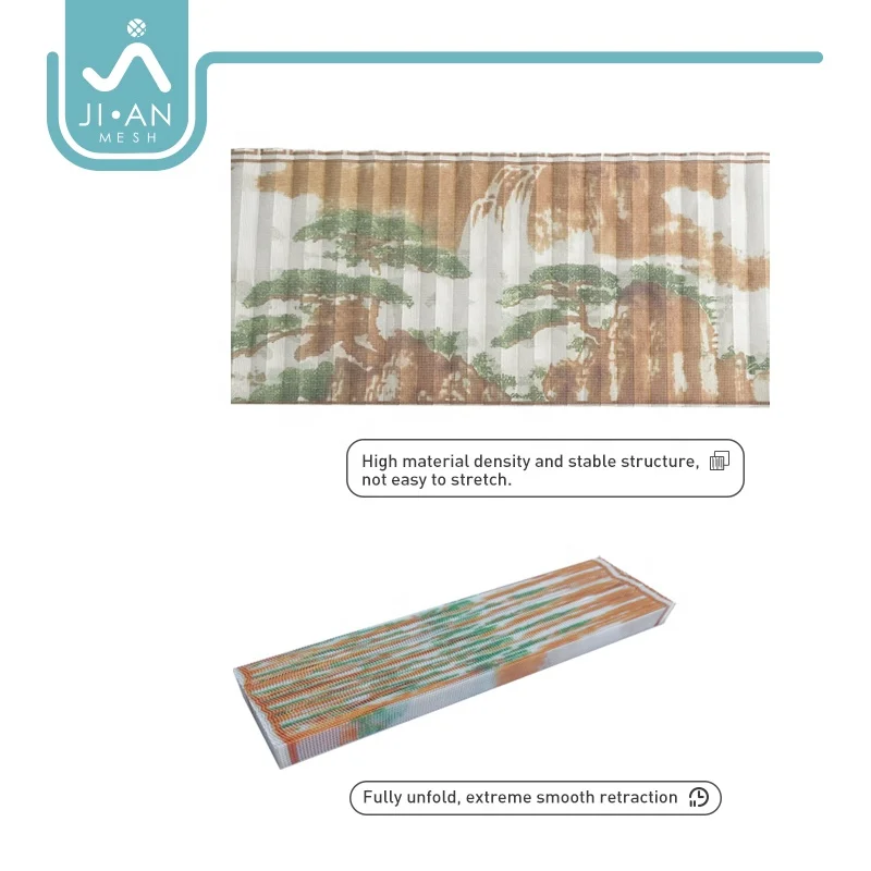 Polyester color printed folding net window floding mosquito nets plisse mesh polyester plisse insect screen/ pleated wire