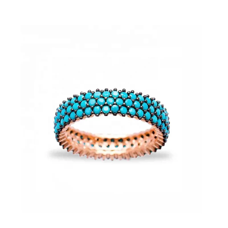 
Turkish rose gold color turquosie ring jewelry 