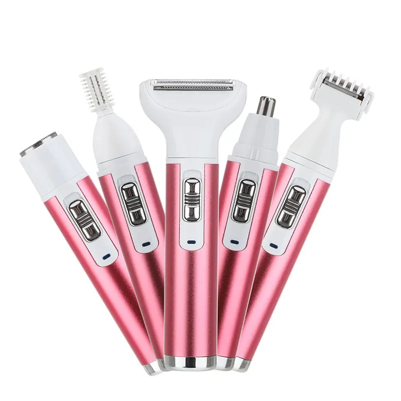 Женская электрическая бритва для лица носа ног и низа 5 в 1