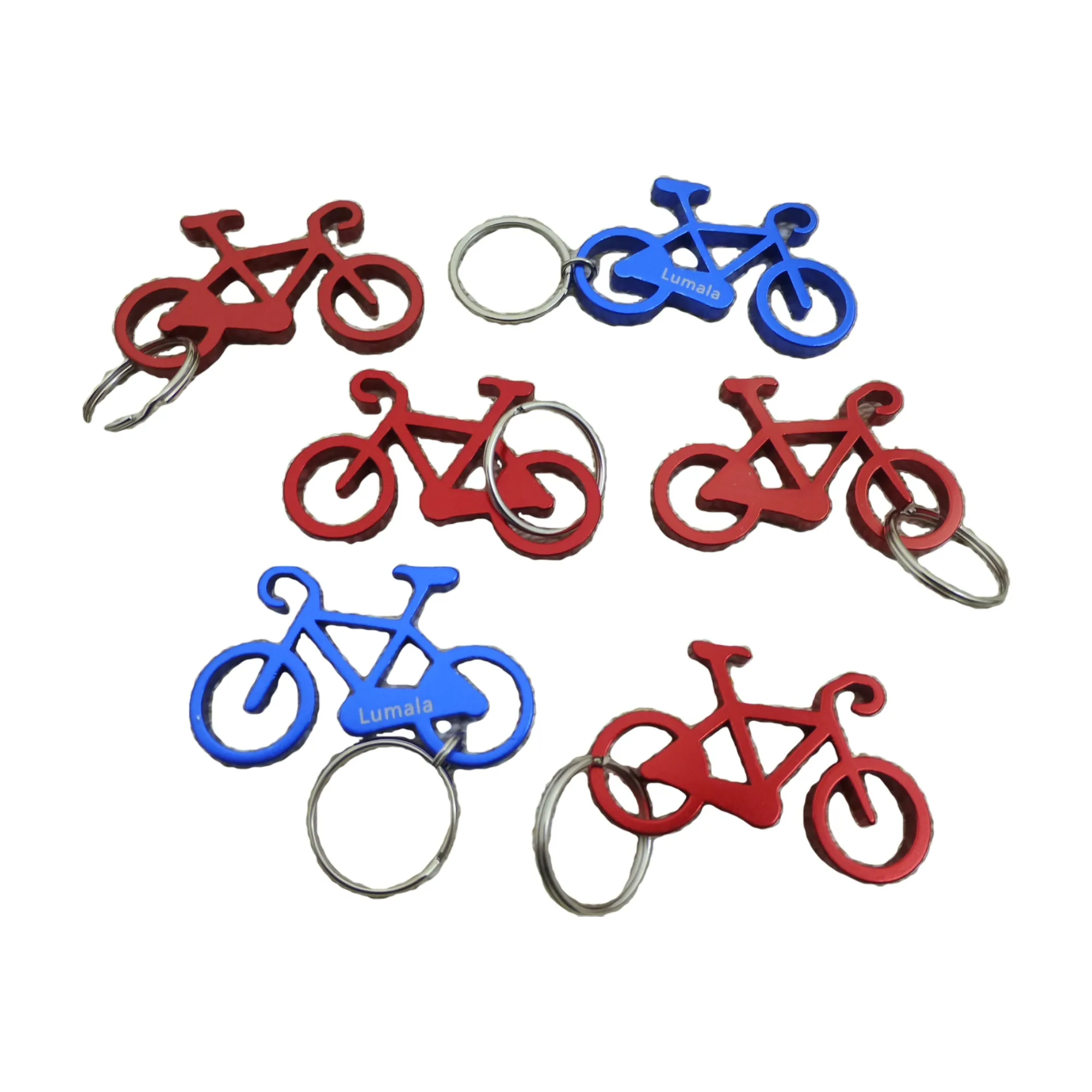 fancy design for custom logo laser engrave and print aluminum alloy bike keychain bicycle bottle openers