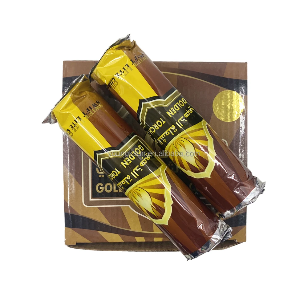 YKS 33mm smokeless golden color round charcoal briquette for shisha hookah