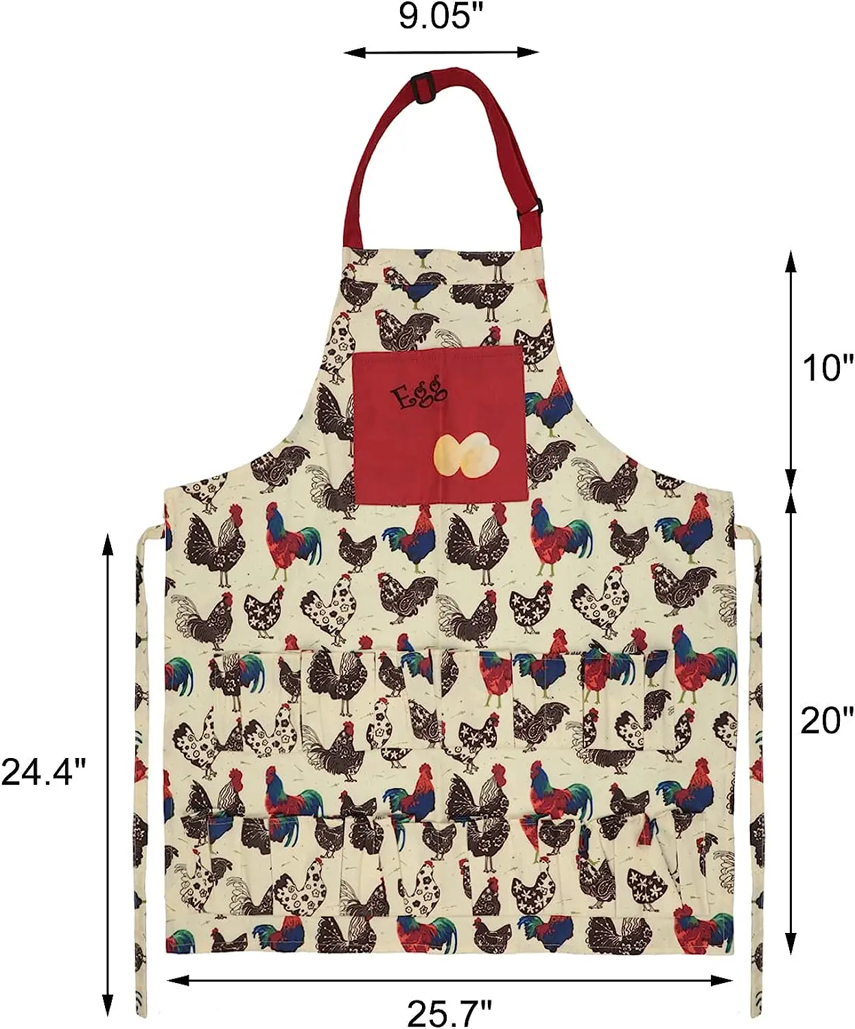 Adult Kids Egg Collecting Apron With Deep Pockets Chicken Egg Apron for Women Egg Baskets Holder Apron-Full Body Style