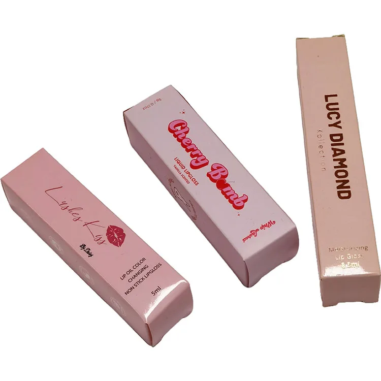 Custom cosmetic inner tray blister pink paper packaging box packaging box single lipstick blister tray