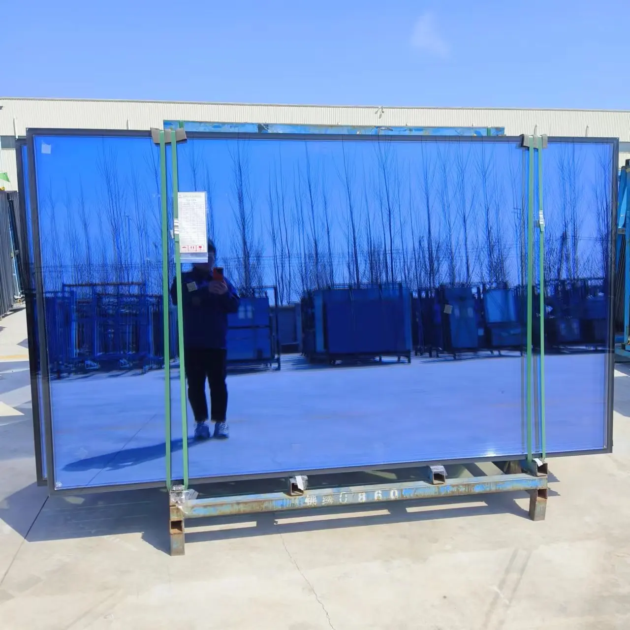 Light Blue LOW E Energy Saving Glass Panel Facade