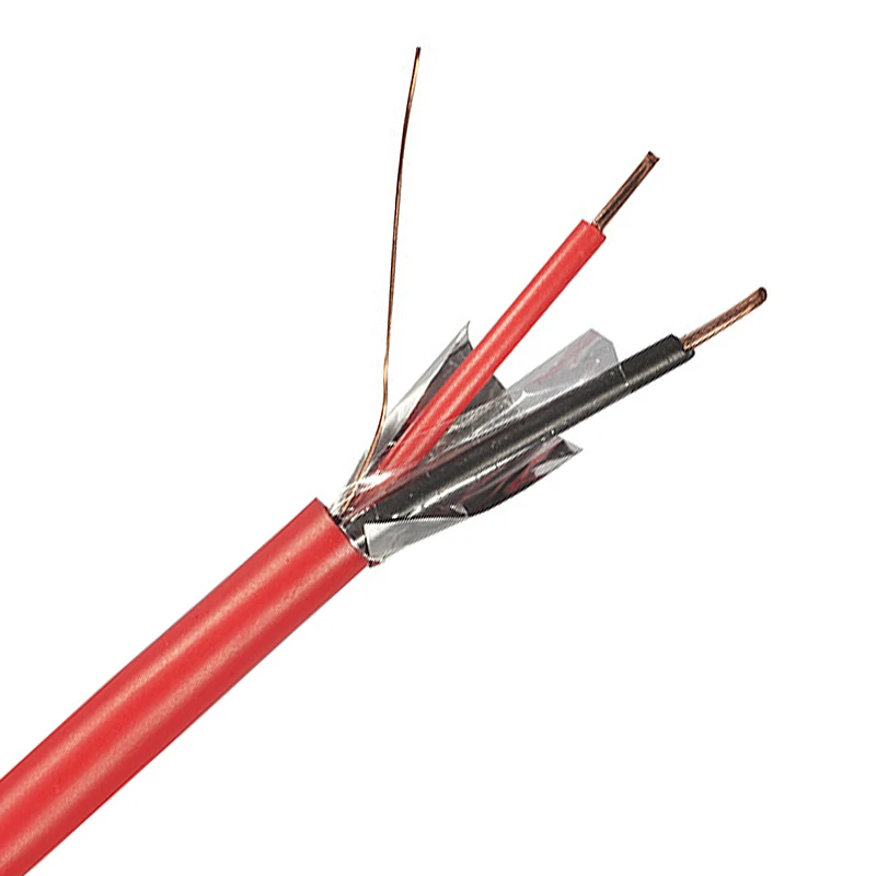 Wholesale Red Color Shielded Fire Resistant Control Electric Cable 2/4 Core Fire Alarm Cable for Security System