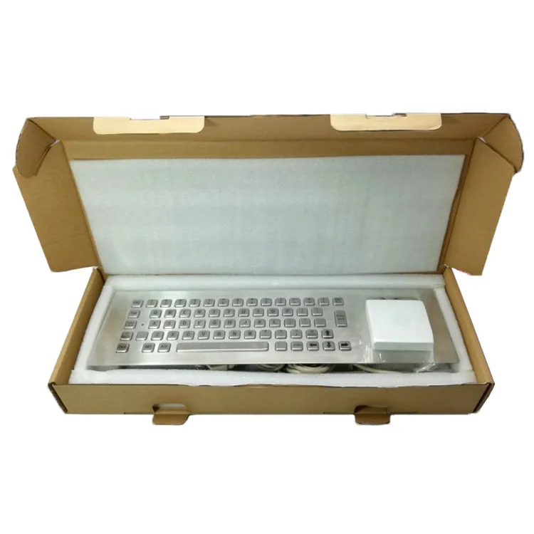 67 Keys IP65 Waterproof Stainless Steel Rear Panel Mount Kiosk Rugged Touchpad Keyboards Industrial Metal Keyboard