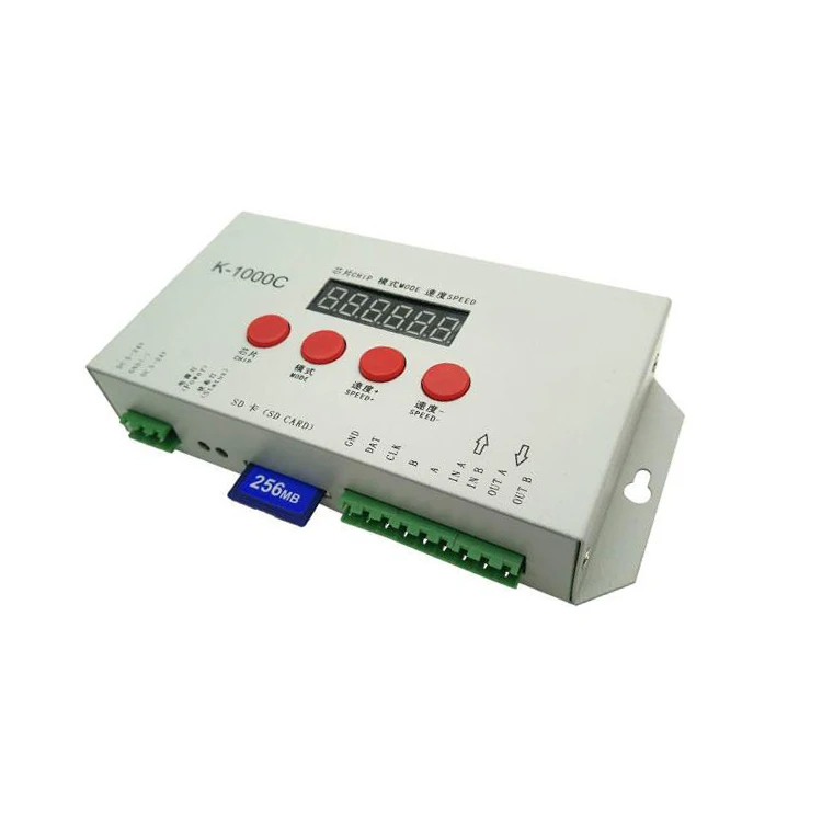 sd card one port lededit k-1000c spi ws2811 ucs1903 sm16703 5-24v dmx512 rgb rgbw pixel led controller